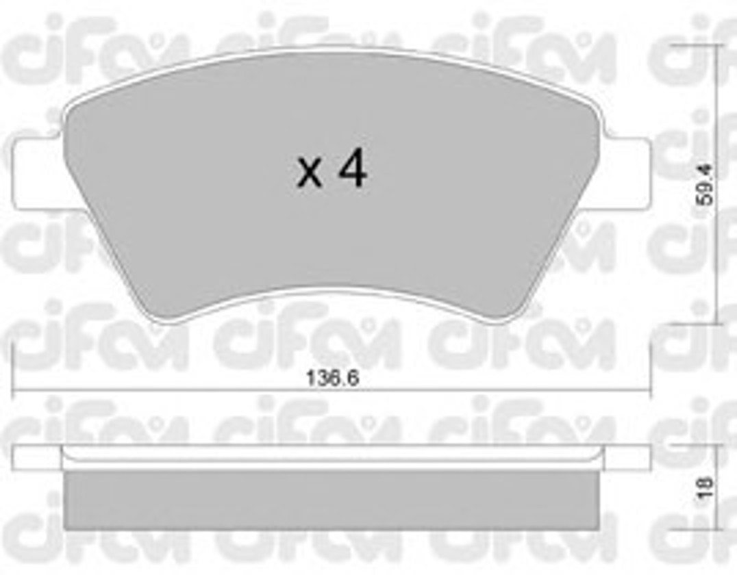Комплект тормозных колодок дисковый тормоз CIFAM 822-544-0