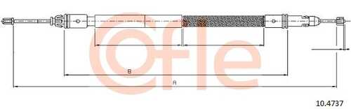 Трос стояночного тормоза задн citroen c8 all барабанные тормоза COFLE 92.10.4737