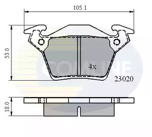 Комплект тормозных колодок дисковый тормоз COMLINE CBP0888