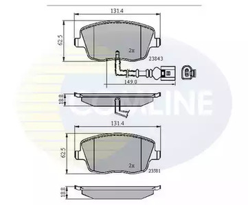 Комплект тормозных колодок дисковый тормоз COMLINE CBP11147