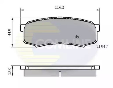 Комплект тормозных колодок дисковый тормоз COMLINE CBP0404