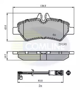 Комплект тормозных колодок дисковый тормоз COMLINE CBP21556