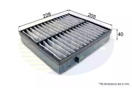 Фильтр салона mer w163 all 98-05 уголь COMLINE EKF347A