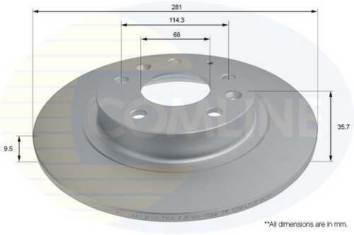 Диск торм mazda cx-3 15- (с покрытием) COMLINE ADC2841
