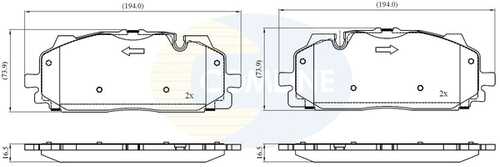 Колодки торм audi a4 16- a5 16- a8 17- q7 15- COMLINE CBP02443