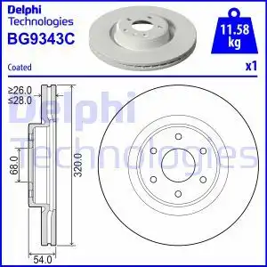 Диск тормозной DELPHI BG9343C