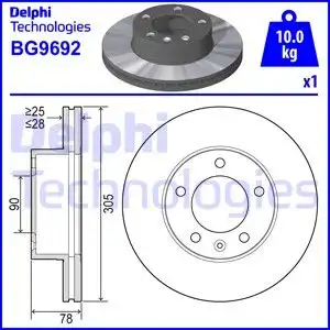 Тормозные диски DELPHI BG9692