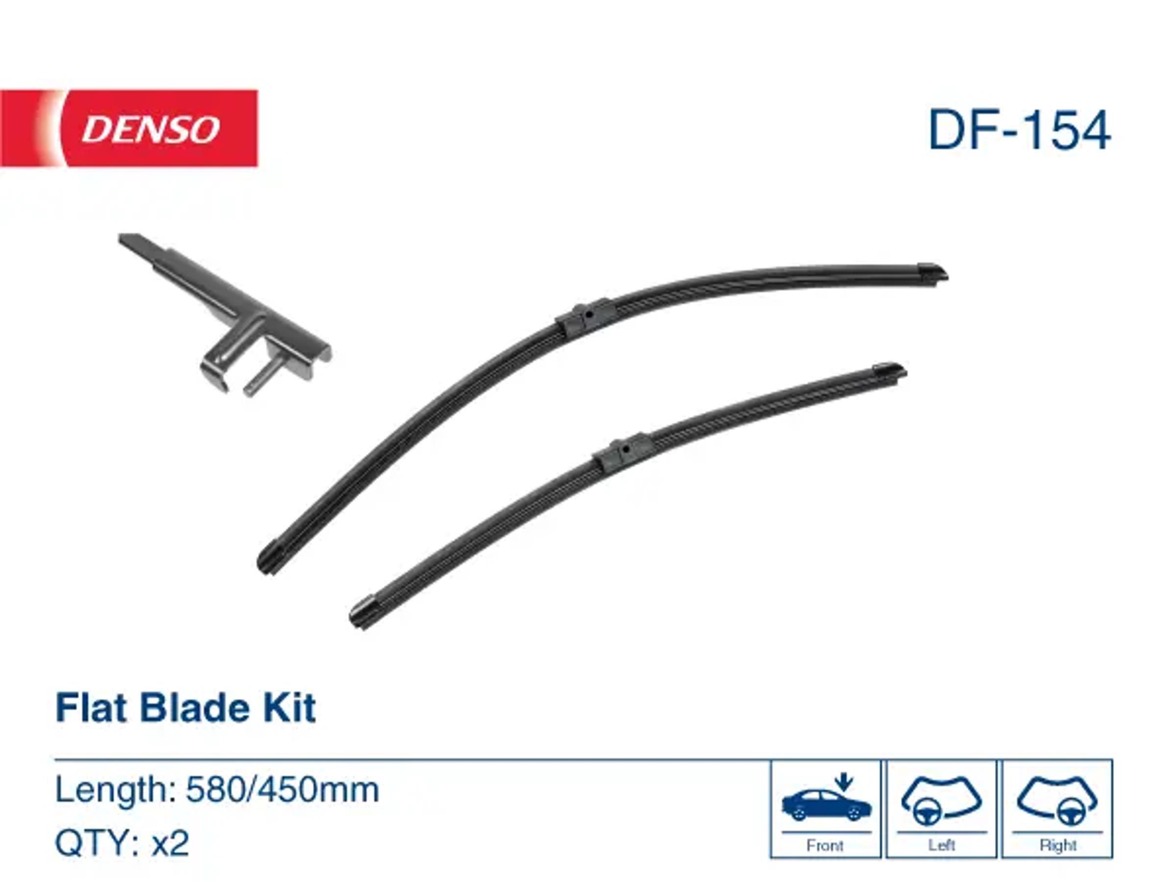 Комплект щёток стеклоочистителя (бескаркасные) DENSO DF-154
