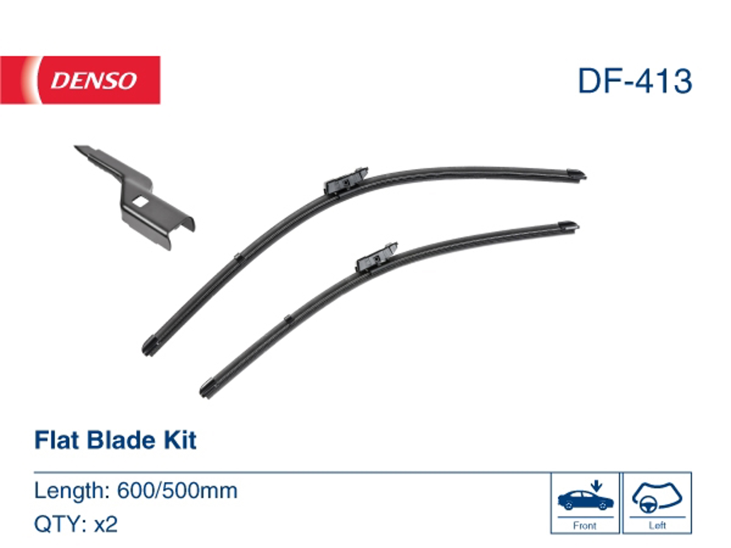 Комплект щёток стеклоочистителя (бескаркасные) DENSO DF-413