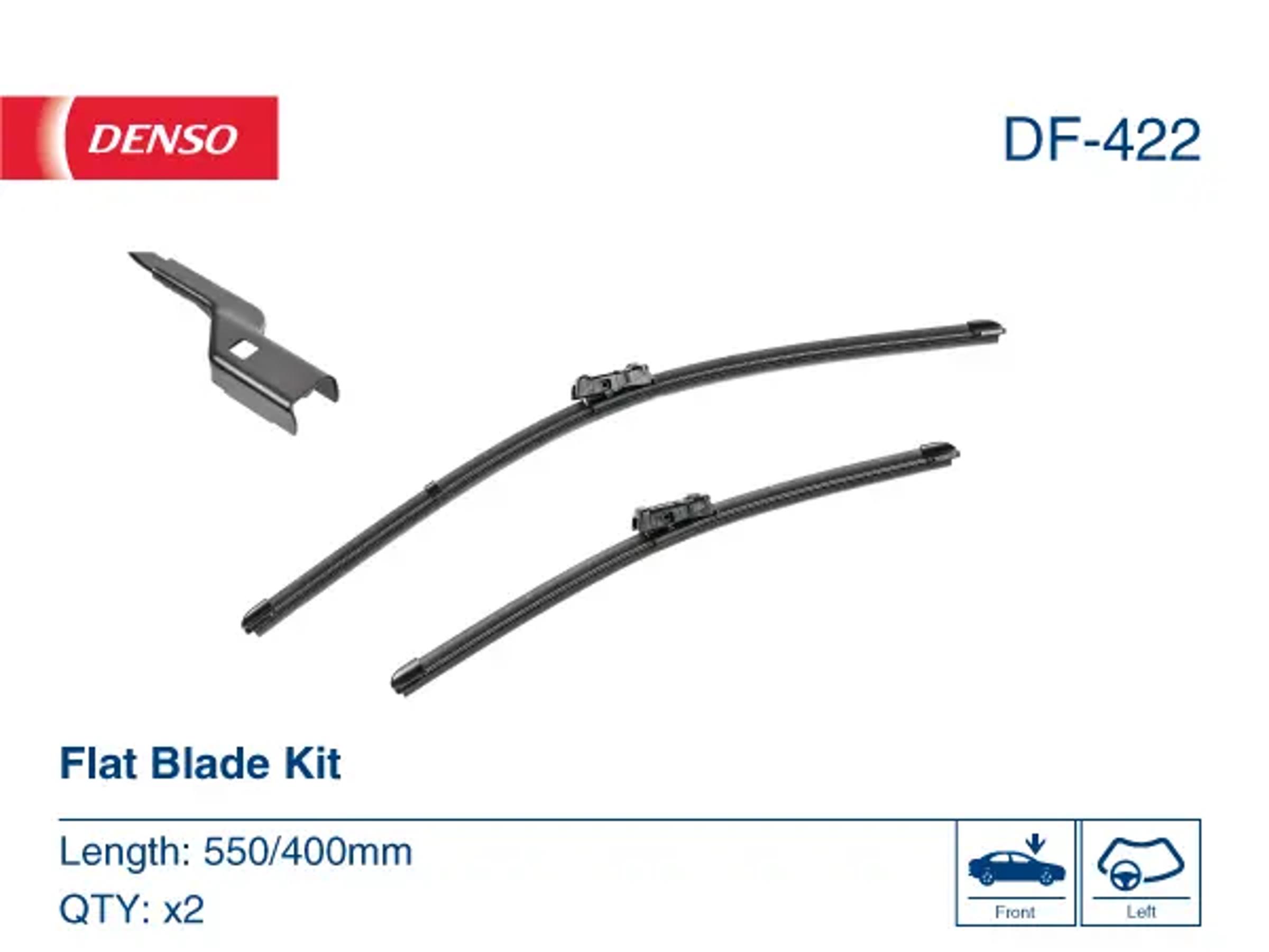 Комплект щёток стеклоочистителя (бескаркасные) DENSO DF-422