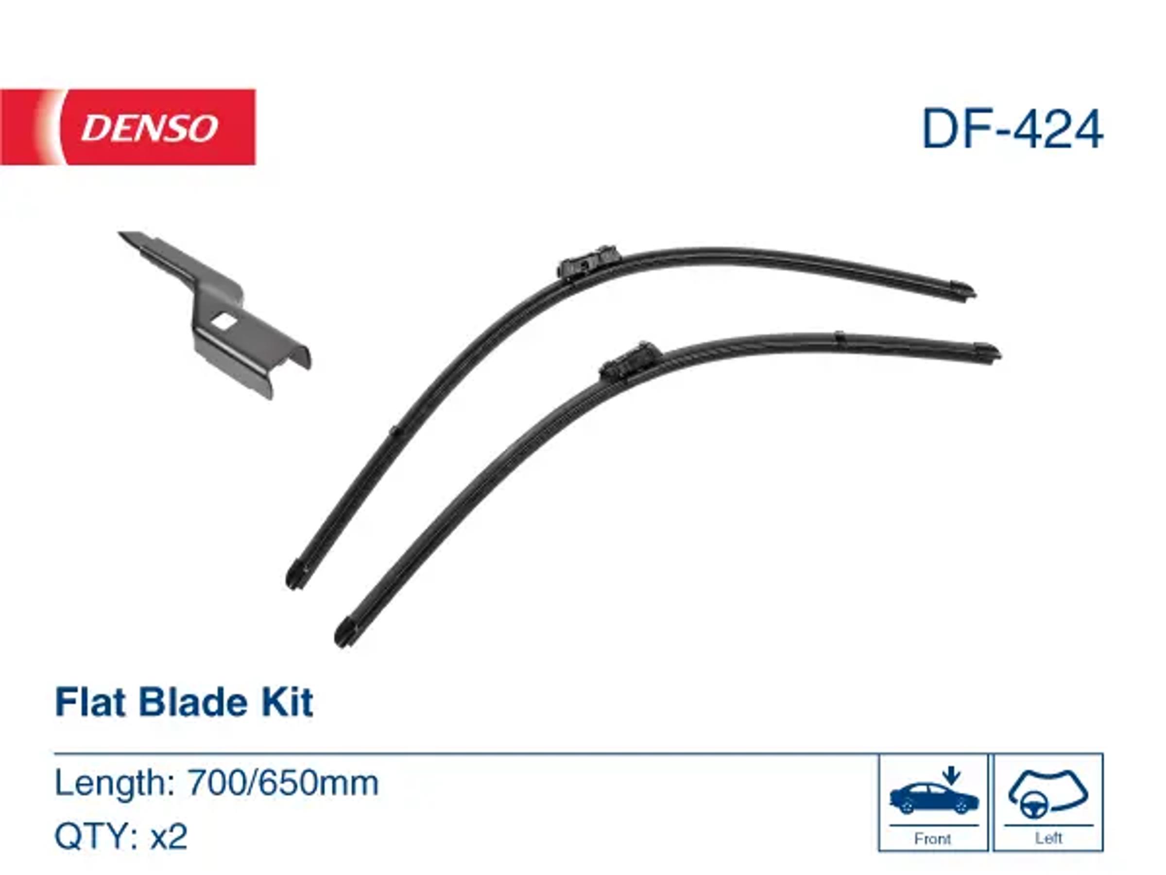 Комплект щёток стеклоочистителя (бескаркасные) DENSO DF-424