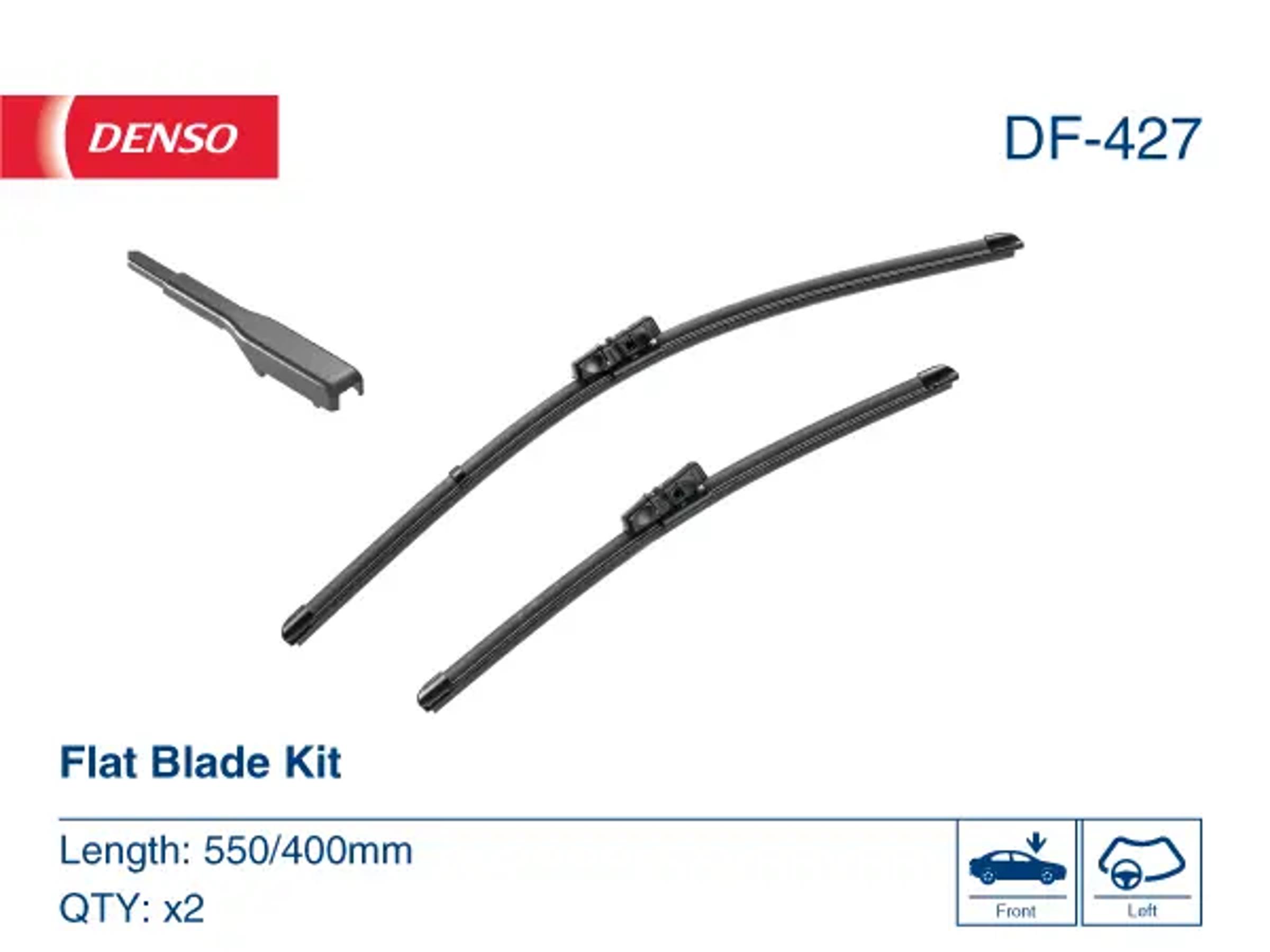 Комплект щёток стеклоочистителя (бескаркасные) DENSO DF-427
