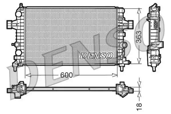 Радиатор охлаждение двигателя DENSO DRM20103