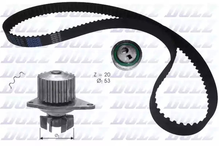 Комплект грм с водяным насосом DOLZ KD026
