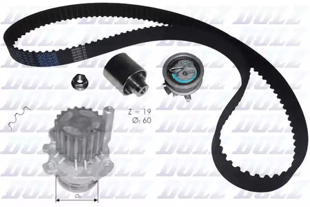 Комплект грм с водяным насосом DOLZ KD054