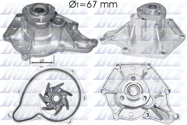 Водяной насос охлаждения двигателя DOLZ A213