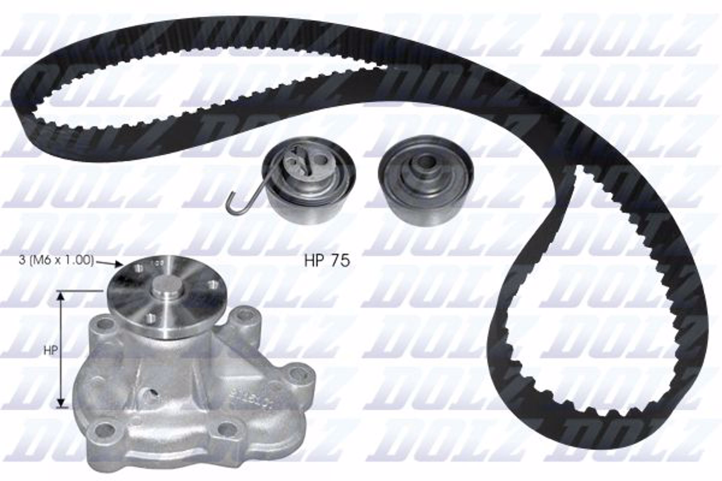 Комплект грм с водяным насосом DOLZ KD142
