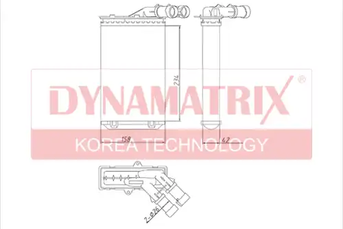 Радиатор отопителя салона DYNAMATRIX-KOREA DR71156