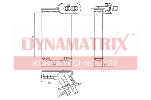 Радиатор отопителя салона DYNAMATRIX-KOREA DR73962