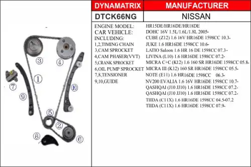 Комплект цепи грм DYNAMATRIX-KOREA DTCK66NG