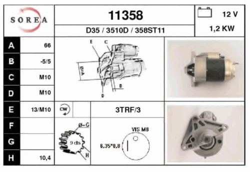 Стартер EAI 11358