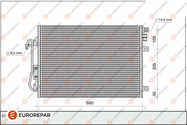 Конденсатор кондиционера EUROREPAR 1610162380