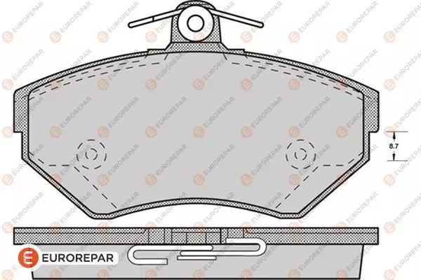 Комплект тормозных колодок дискового тормоза EUROREPAR 1617254380