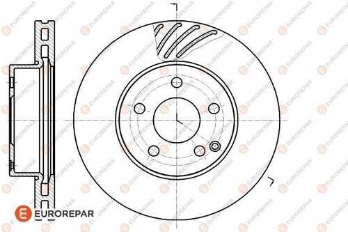 Диск тормозной mercedes-benz c-class (w204) c 180 cgi (204.049) 2007 front EUROREPAR 1622807680