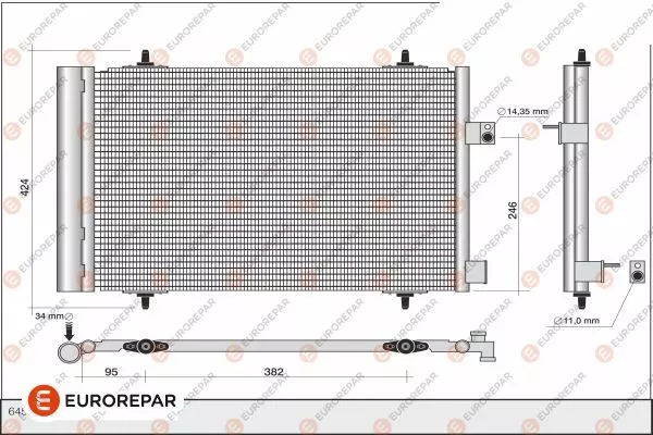 Радиатор кондиционера EUROREPAR 1626267480