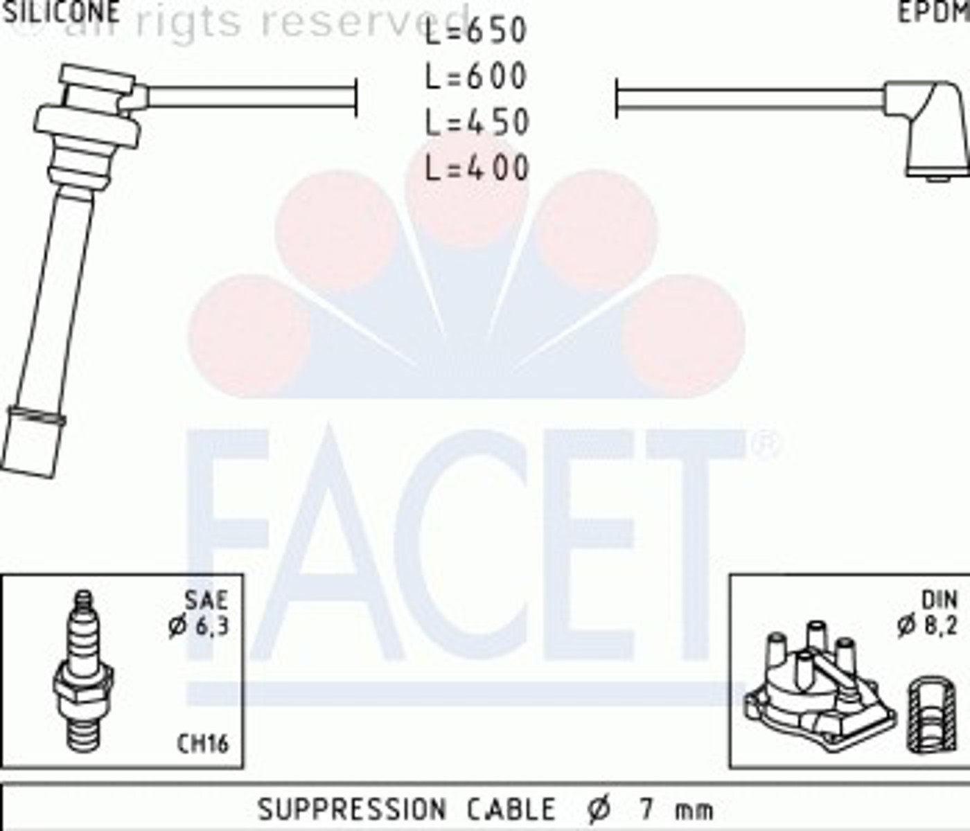 Комплект проводов зажигания FACET 4.9278