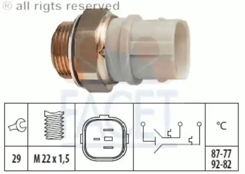 Датчик включения вентилятора FACET 7.5651