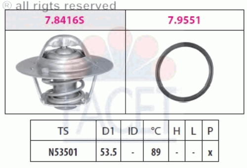 Термостат с прокладкой mitsubishi carisma da 1.9 di-d/1.9 td 95-06 carisma седан FACET 7.8416