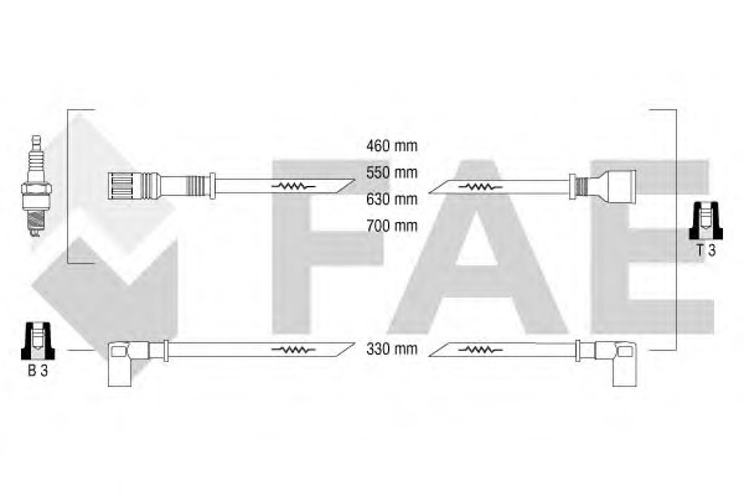 Комплект проводов зажигания FAE 83040