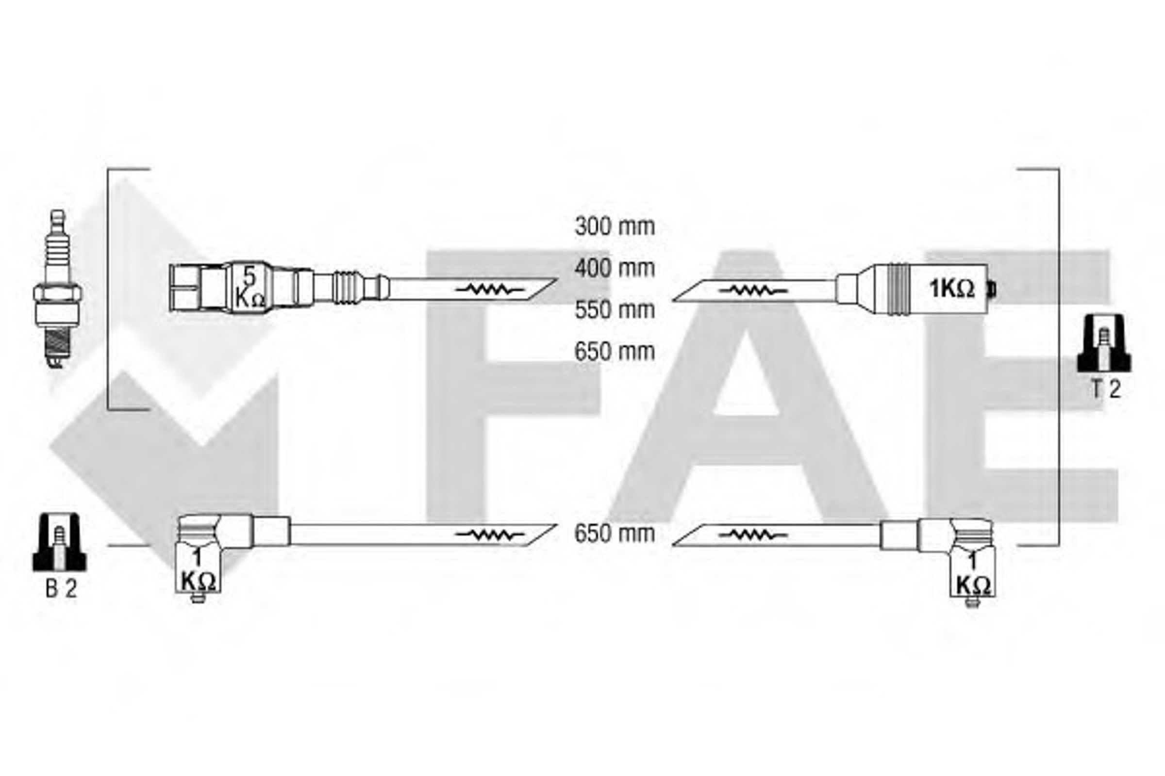 Комплект проводов зажигания FAE 85865