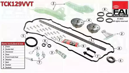 Комплект цели привода распредвала FAI AUTOPARTS TCK129VVT