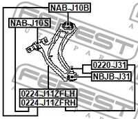 Рычаг передний левый FEBEST 0224-J11ZFLH
