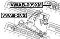 Сайлентблок задний переднего рычага без кронштейна FEBEST VWAB-009XM