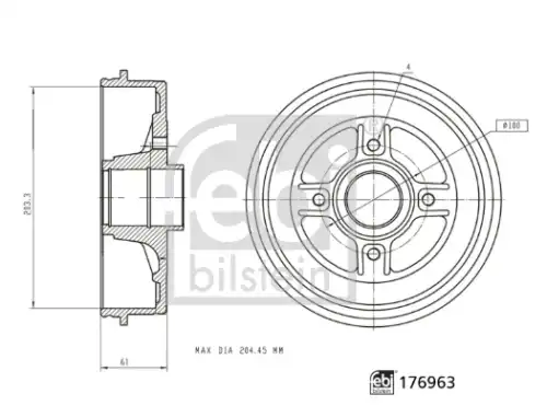Тормозной барабан FEBI BILSTEIN 176963