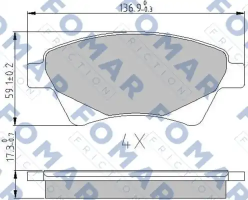 Тормозные колодки FOMAR FRICTION FO 908281