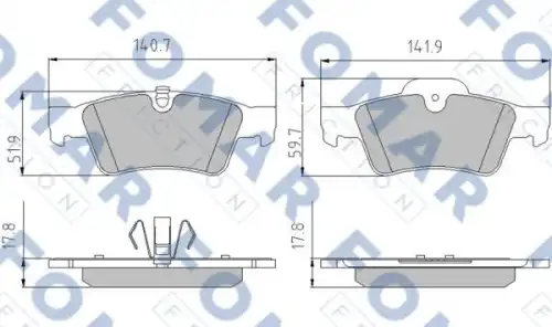 Тормозные колодки FOMAR FRICTION FO859681