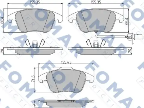 Тормозные колодки FOMAR FRICTION FO862381