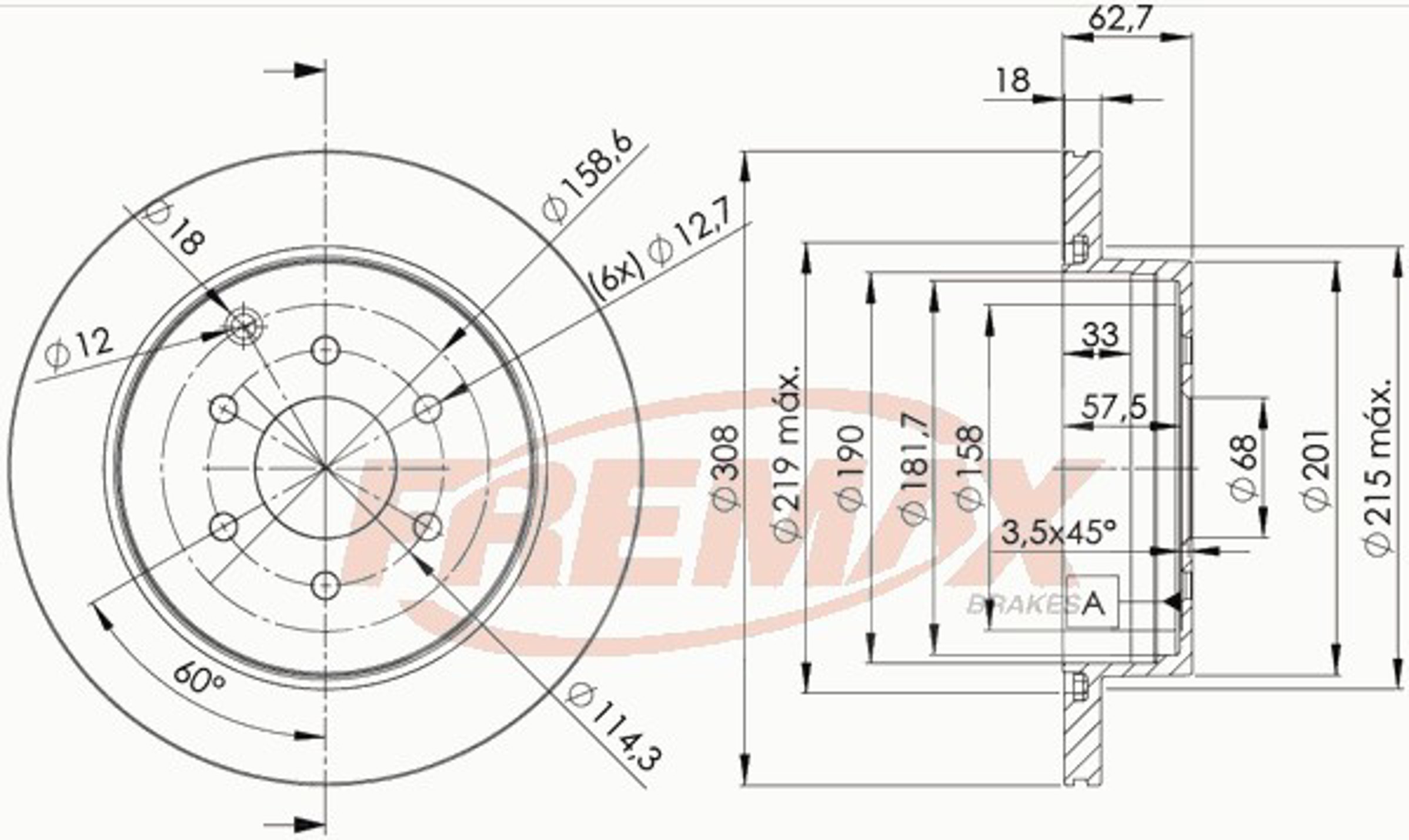Диск тормозной FREMAX BD-4203