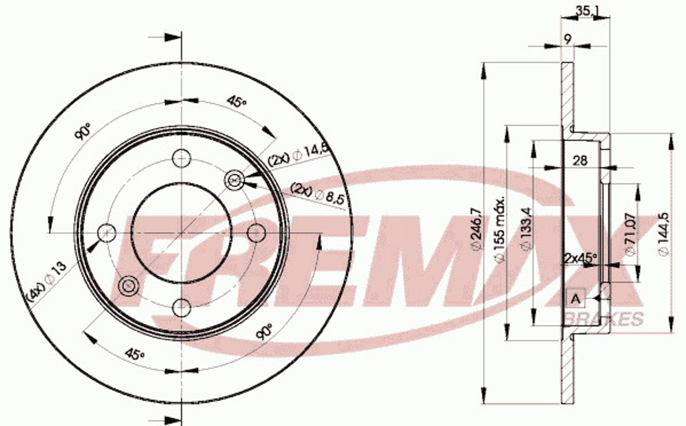 Диск тормозной FREMAX BD-4746