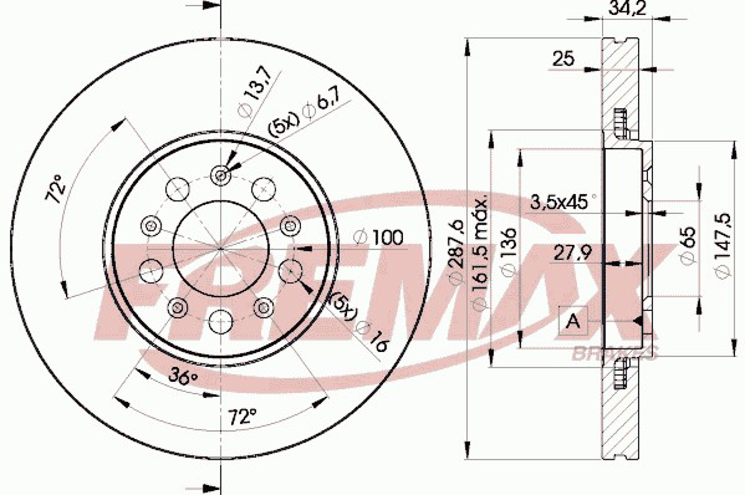 Диск тормозной FREMAX BD-5604