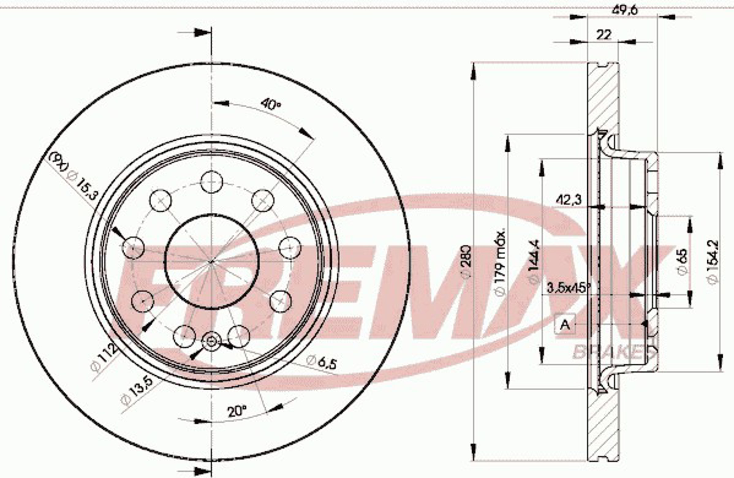 Диск тормозной FREMAX BD-5614