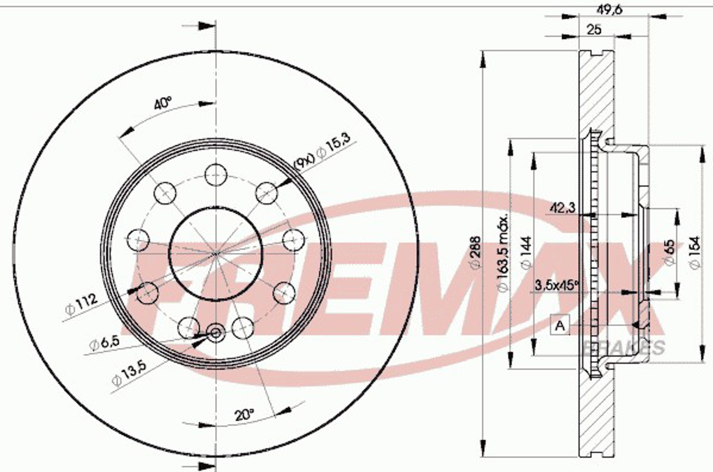 Диск тормозной FREMAX BD-5615