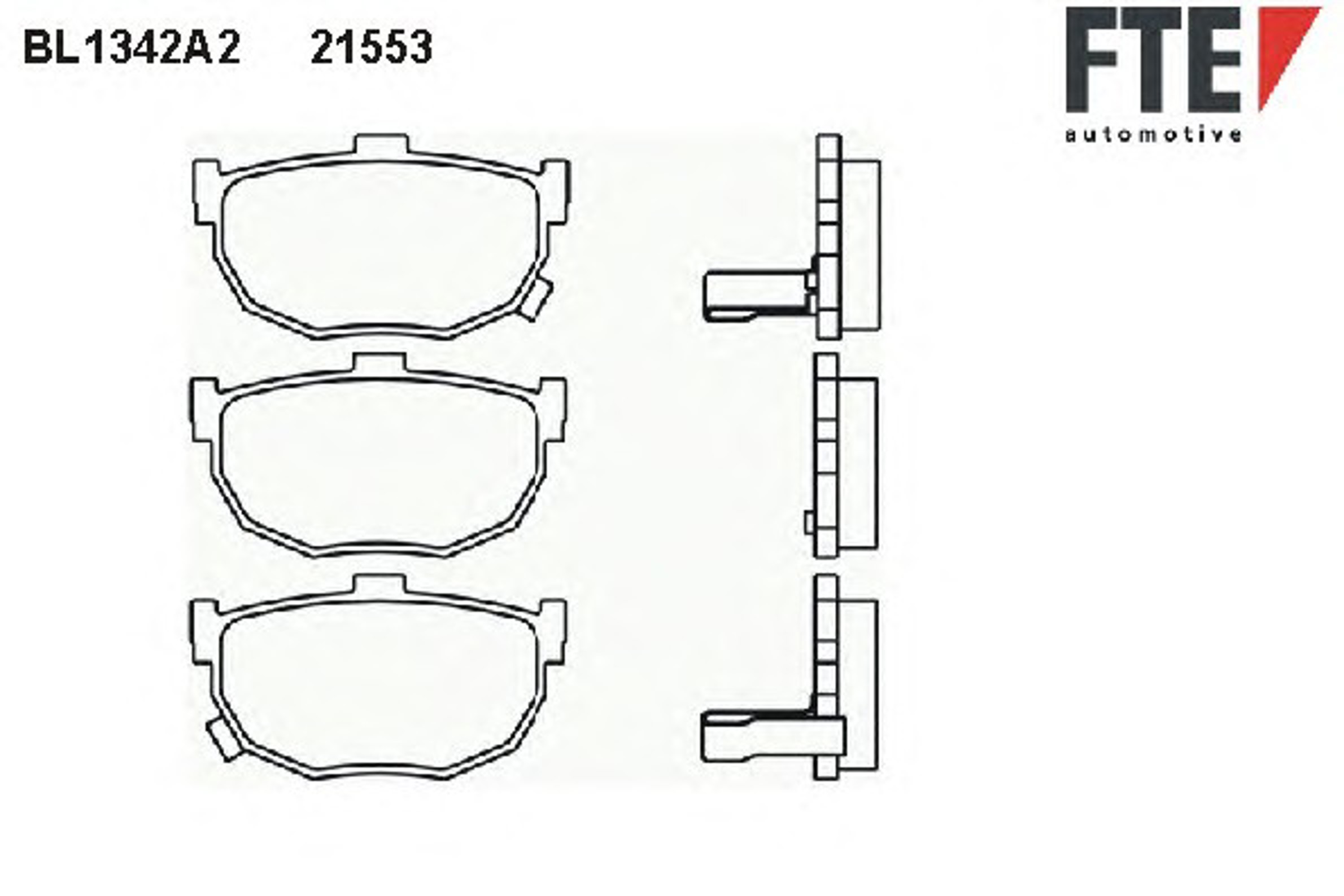 Комплект тормозных колодок дисковый тормоз FTE BL1342A2