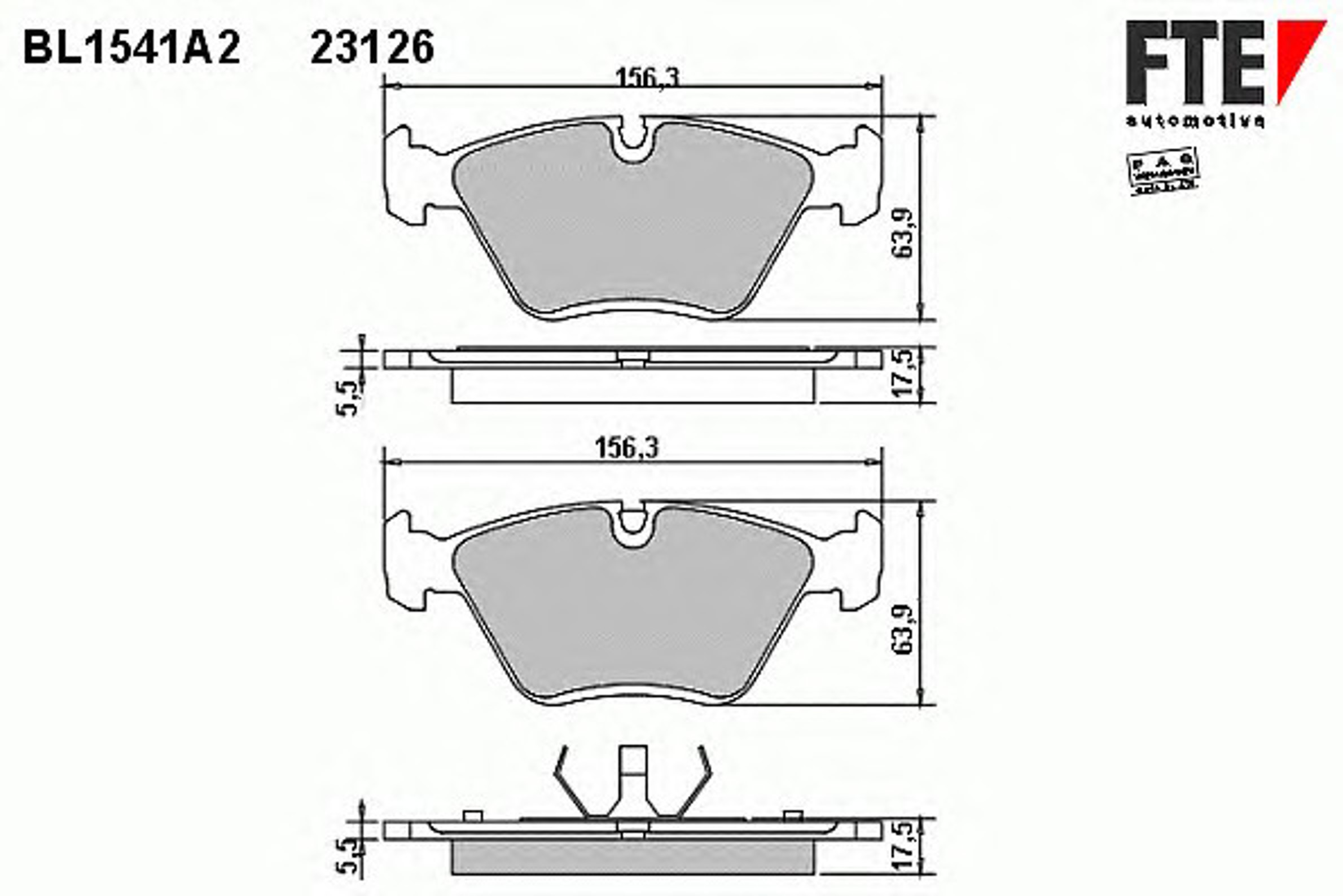 Колодки тормозные дисковые FTE BL1541A2