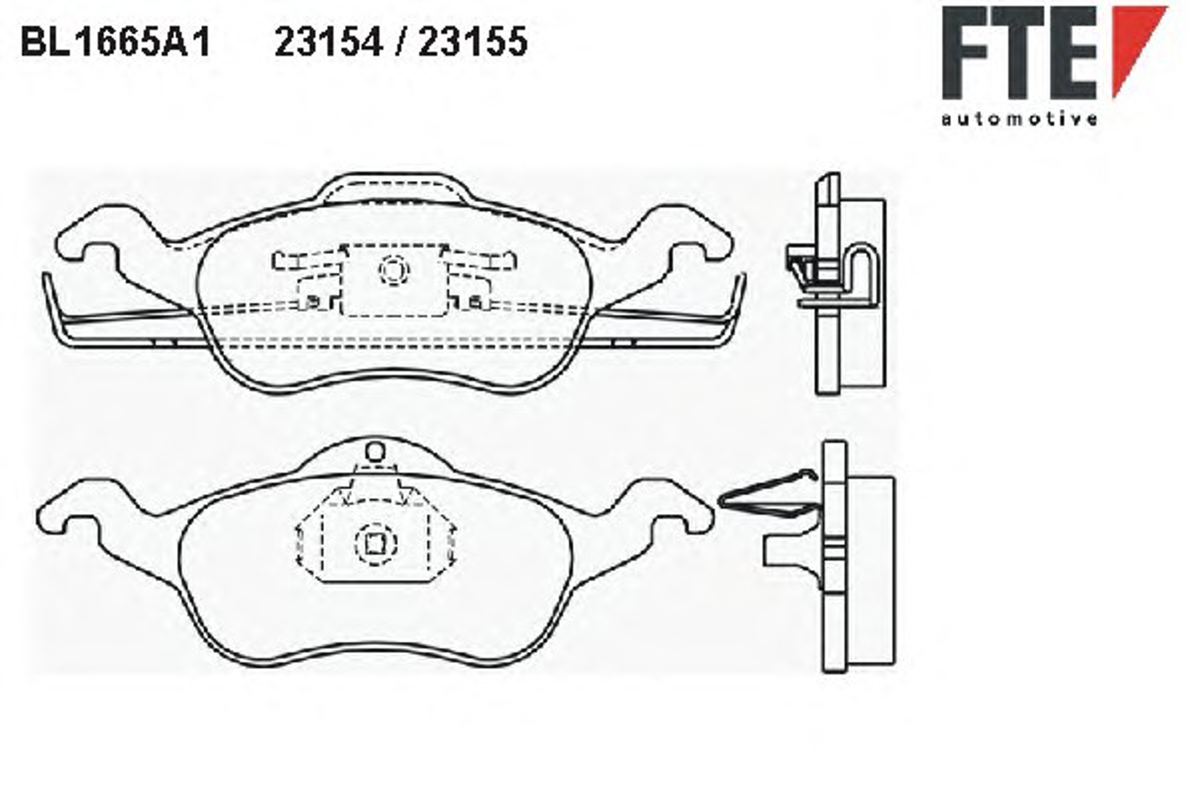 Комплект тормозных колодок дисковый тормоз FTE BL1665A1