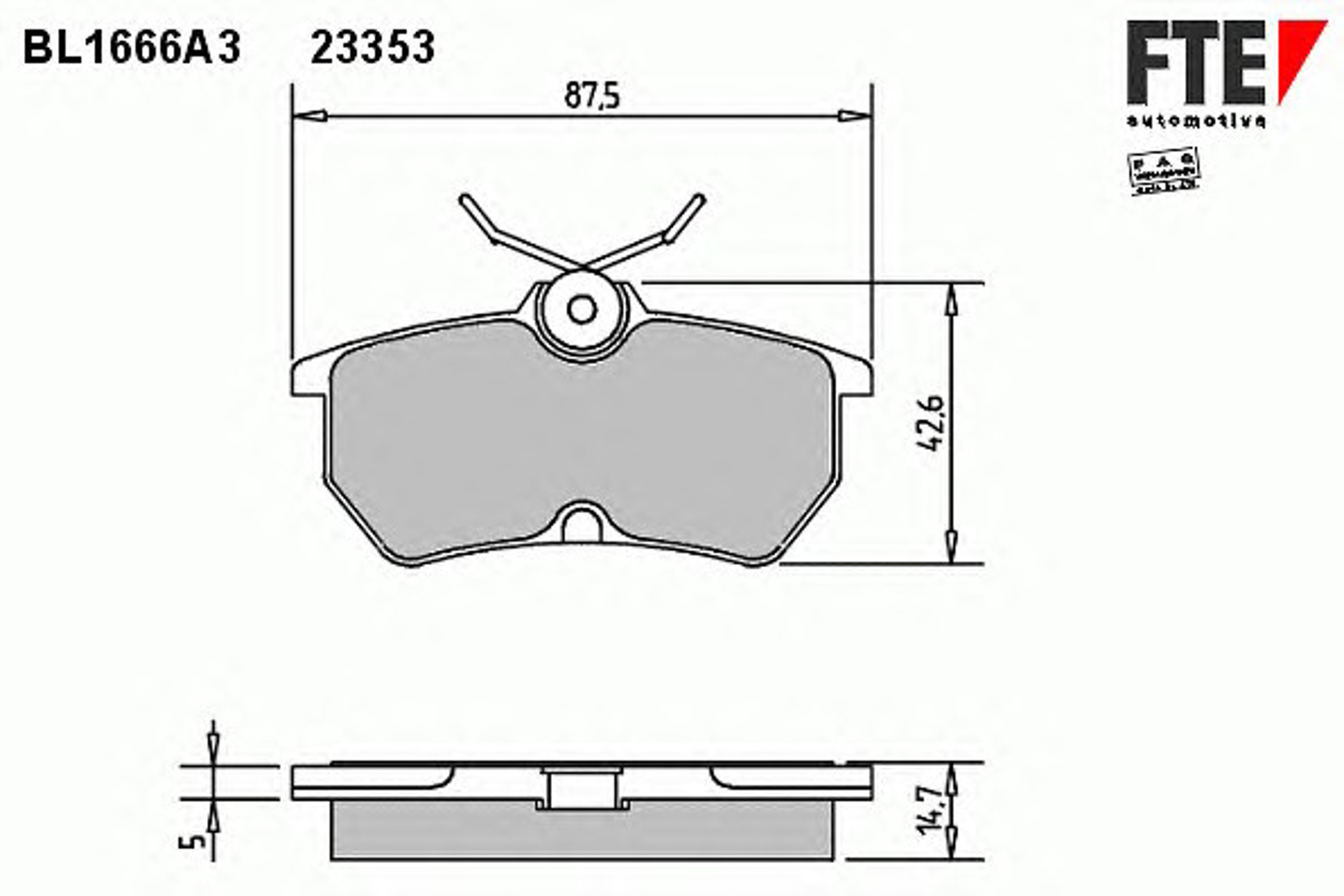 Комплект тормозных колодок дисковый тормоз FTE BL1666A3